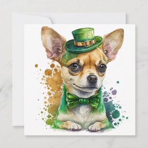Cartes Pour Fêtes Annuelles Joyeuse Saint-Patrick journée chihuahua chiot
