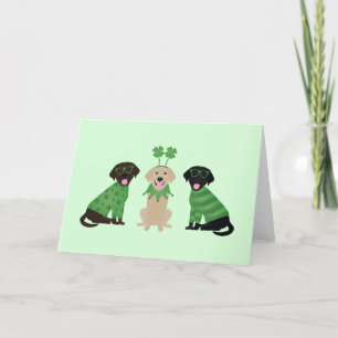 Cartes Pour Fêtes Annuelles Joyeuse Saint-Patrick Labrador Retriever Chiens
