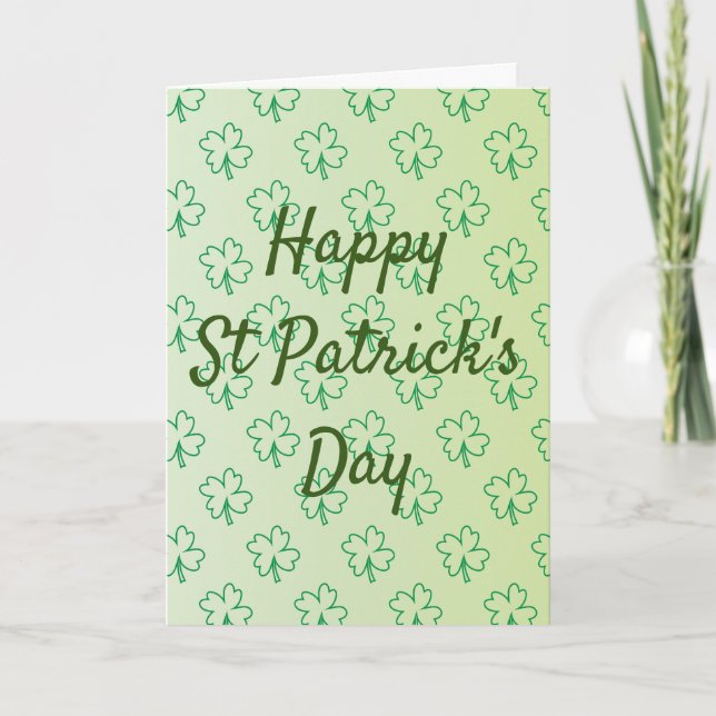 Cartes Pour Fêtes Annuelles Joyeuse Saint-Patrick quatre trèfles vert shamrock (Devant)