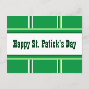 Cartes Pour Fêtes Annuelles Joyeuse Saint-Patrick rayée verte mignonne