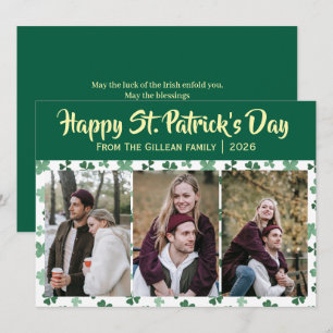 Cartes Pour Fêtes Annuelles Joyeuse Saint-Patrick Shamrocks famille 3 photo