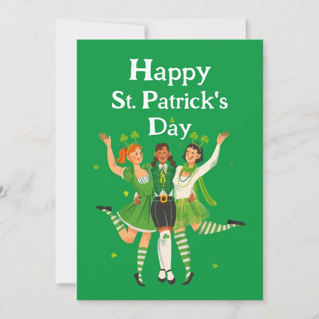 Cartes Pour Fêtes Annuelles Joyeuse Saint-Patrick Vintage  (Devant)