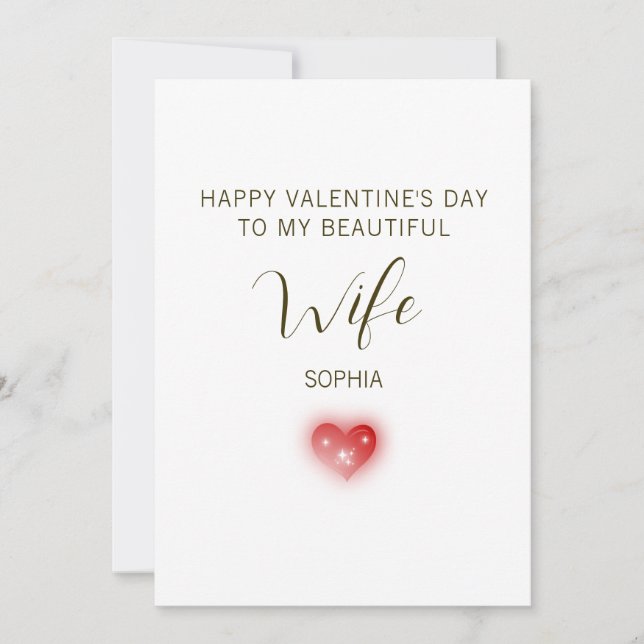 Cartes Pour Fêtes Annuelles Joyeuse Saint-Valentin à ma belle épouse (Devant)