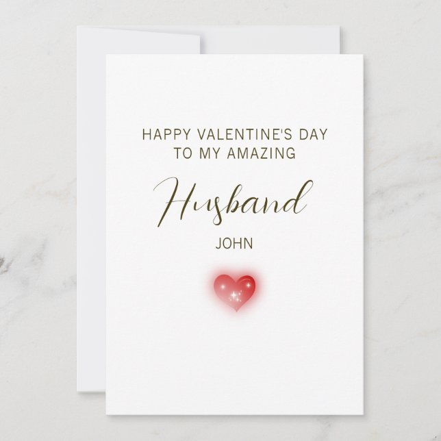 Cartes Pour Fêtes Annuelles Joyeuse Saint-Valentin à mon mari incroyable (Devant)