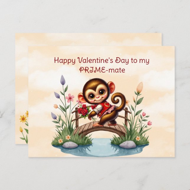 Cartes Pour Fêtes Annuelles Joyeuse Saint-Valentin à mon PRIME-ami (Devant / Derrière)