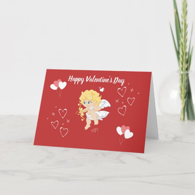 Cartes Pour Fêtes Annuelles Joyeuse Saint-Valentin Ange (Devant)