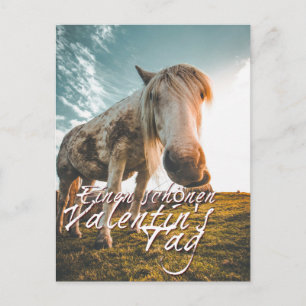 Cartes Pour Fêtes Annuelles Joyeuse Saint-Valentin avec cheval qui regarde
