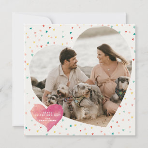 Cartes Pour Fêtes Annuelles Joyeuse Saint-Valentin avec photo au cœur moderne