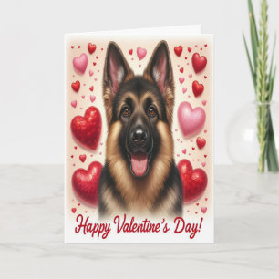 Cartes Pour Fêtes Annuelles Joyeuse Saint-Valentin avec un adorable chien Berg