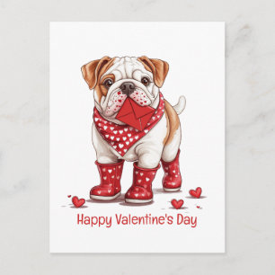 Cartes Pour Fêtes Annuelles Joyeuse Saint-Valentin Bouledogue Anglais
