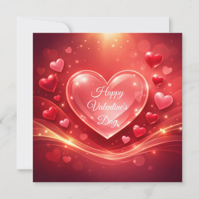 Cartes Pour Fêtes Annuelles Joyeuse Saint-Valentin Calligraphie Moderne Rouge (Devant)