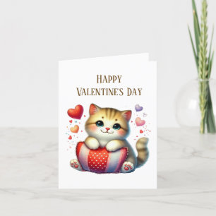 Cartes Pour Fêtes Annuelles Joyeuse Saint-Valentin chat