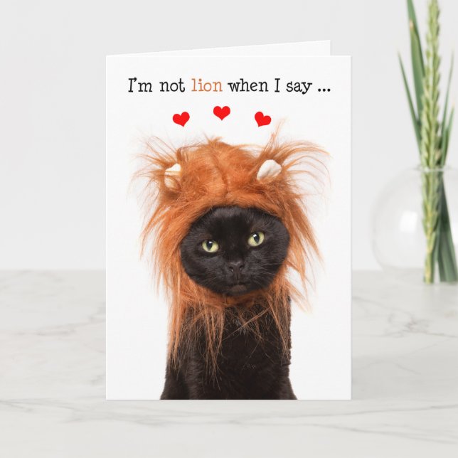 Cartes Pour Fêtes Annuelles Joyeuse Saint-Valentin Chat Mignon en Costume de L (Devant)