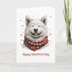Cartes Pour Fêtes Annuelles Joyeuse Saint-Valentin chien Samoyède