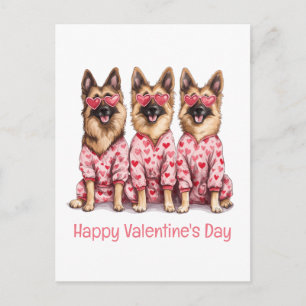 Cartes Pour Fêtes Annuelles Joyeuse Saint-Valentin Chiens Berger Allemand