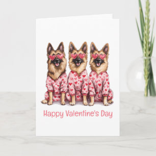 Cartes Pour Fêtes Annuelles Joyeuse Saint-Valentin Chiens Berger Allemand