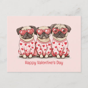 Cartes Pour Fêtes Annuelles Joyeuse Saint-Valentin Chiens Carlin