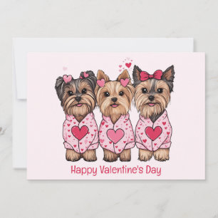 Cartes Pour Fêtes Annuelles Joyeuse Saint-Valentin Chiens Yorkshires