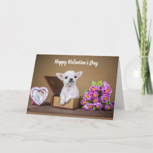 Cartes Pour Fêtes Annuelles Joyeuse Saint-Valentin Chihuahua chiot