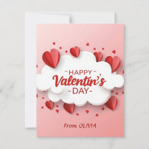 Cartes Pour Fêtes Annuelles Joyeuse Saint-Valentin Cœur Rouge 