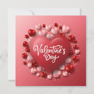 Cartes Pour Fêtes Annuelles Joyeuse Saint-Valentin Cœur Rouge Amour