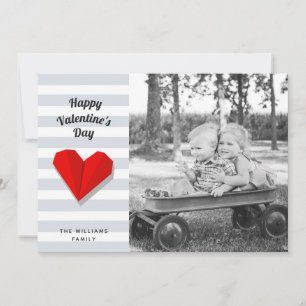 Cartes Pour Fêtes Annuelles Joyeuse Saint-Valentin Cœur Rouge Origami Photo