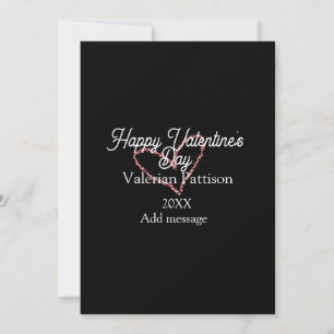 Cartes Pour Fêtes Annuelles Joyeuse Saint-Valentin cœur rouge paillettes noir 