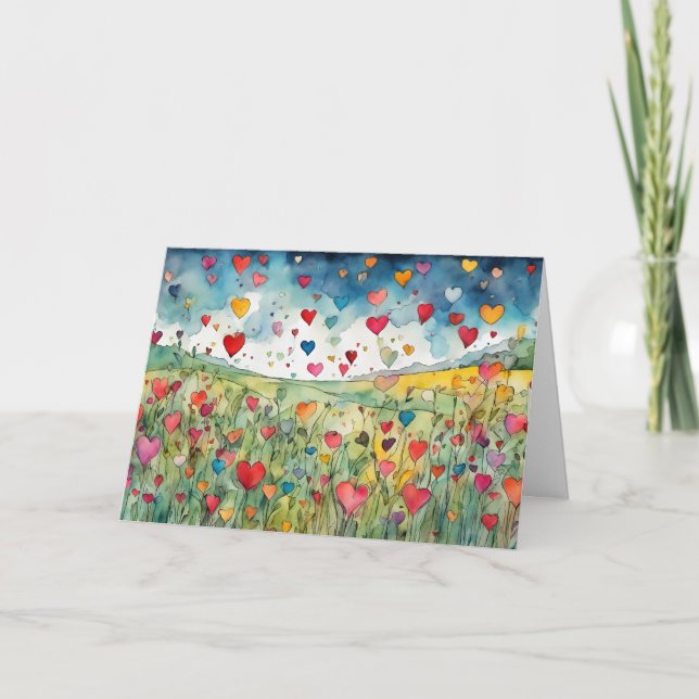 Cartes Pour Fêtes Annuelles Joyeuse Saint-Valentin coeurs (Devant)