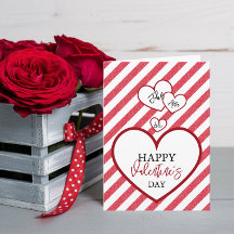 Joyeuse Saint-Valentin Cœurs Craie Rayures Pliées