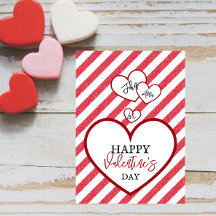 Joyeuse Saint-Valentin Cœurs Rouges Rayures de Cra