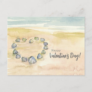 Cartes Pour Fêtes Annuelles Joyeuse Saint-Valentin Coquillages Cœur Plage