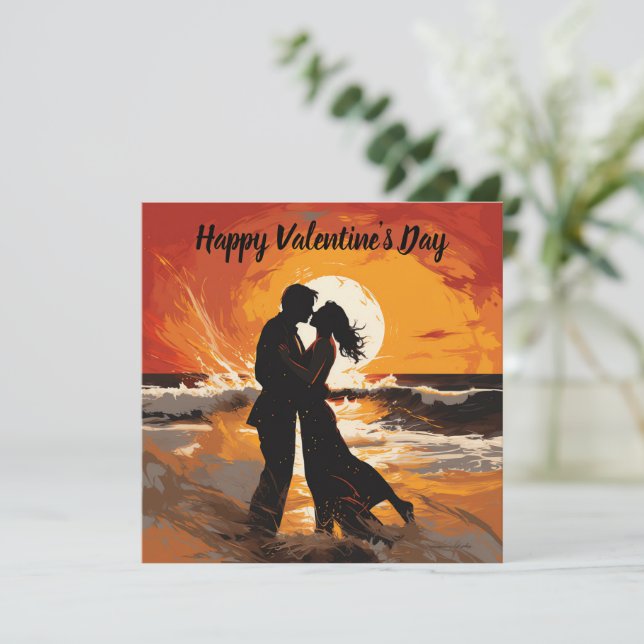 Cartes Pour Fêtes Annuelles Joyeuse Saint-Valentin Couple (Debout devant)