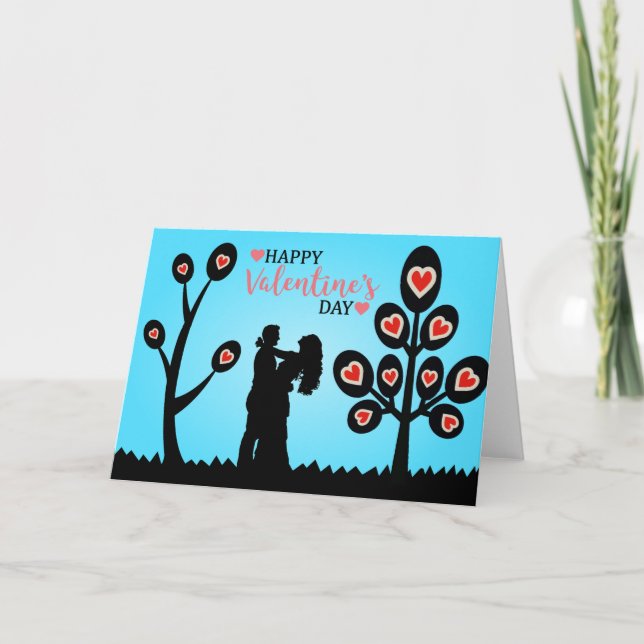 Cartes Pour Fêtes Annuelles Joyeuse Saint-Valentin Couple (Devant)