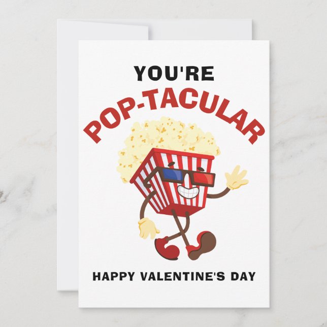 Cartes Pour Fêtes Annuelles Joyeuse Saint-Valentin drôle Popcorn pour ami (Devant)