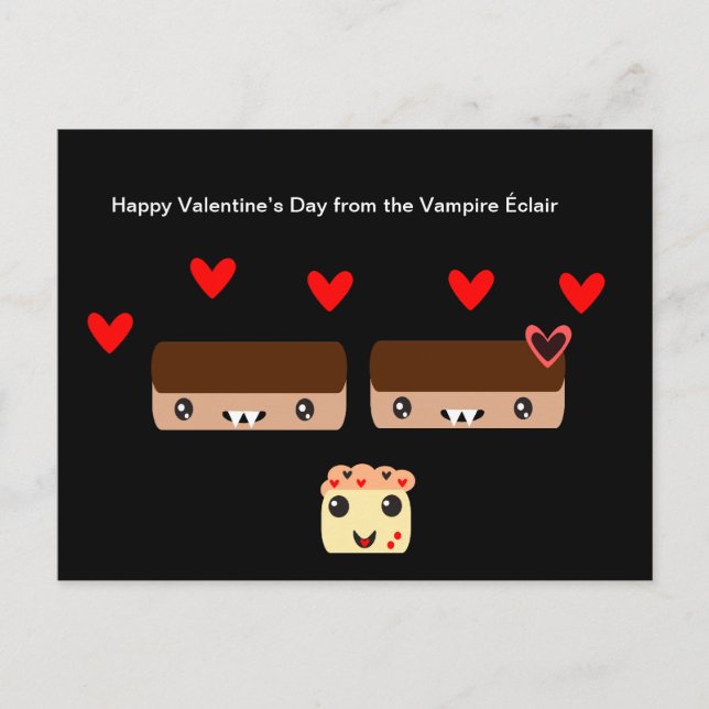 Cartes Pour Fêtes Annuelles Joyeuse Saint Valentin du Vampire Éclair (Devant)
