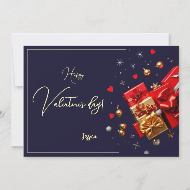 Cartes Pour Fêtes Annuelles Joyeuse Saint-Valentin Écriture moderne (Devant)