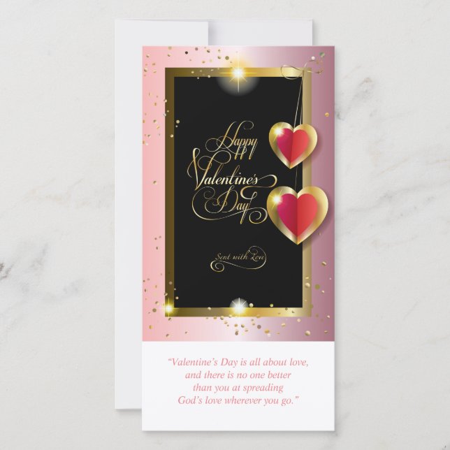 Cartes Pour Fêtes Annuelles Joyeuse Saint-Valentin Élégante Classique Magnifiq (Devant)