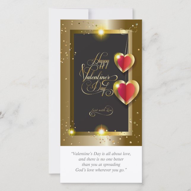 Cartes Pour Fêtes Annuelles Joyeuse Saint-Valentin Élégante Classique Magnifiq (Devant)