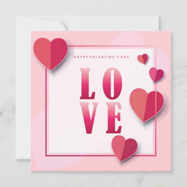 Cartes Pour Fêtes Annuelles Joyeuse Saint-Valentin Élégante et adorable (Devant)