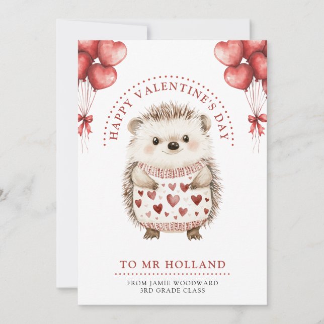 Cartes Pour Fêtes Annuelles Joyeuse Saint-Valentin enseignant    (Devant)