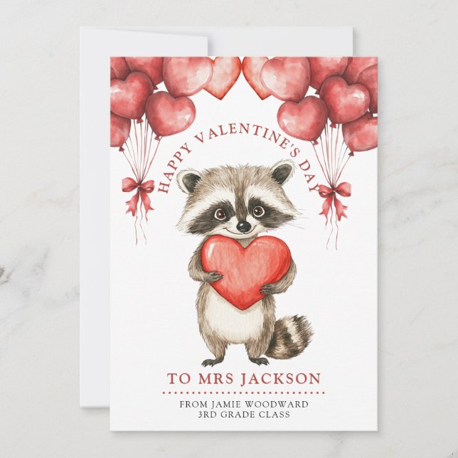 Cartes Pour Fêtes Annuelles Joyeuse Saint-Valentin enseignant    (Devant)