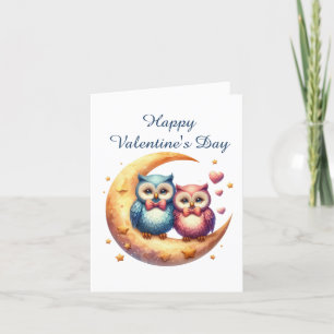 Cartes Pour Fêtes Annuelles Joyeuse Saint-Valentin hibou ajouter un message
