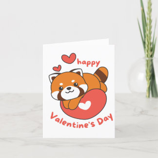 Cartes Pour Fêtes Annuelles Joyeuse Saint-Valentin joli Panda roux