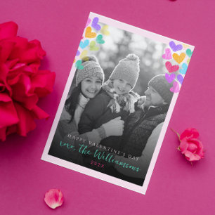Cartes Pour Fêtes Annuelles Joyeuse Saint-Valentin Jolis Cœurs Pastel Photo
