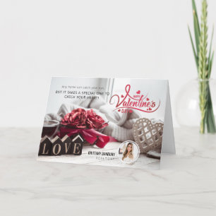 Cartes Pour Fêtes Annuelles Joyeuse Saint-Valentin Message de l'agent immobili