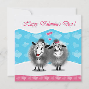 Cartes Pour Fêtes Annuelles Joyeuse Saint-Valentin Mignons Petits Moutons Salu