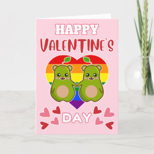 Cartes Pour Fêtes Annuelles Joyeuse Saint-Valentin Ourson Mignon Couple LGBT