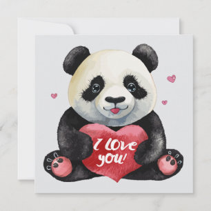Cartes Pour Fêtes Annuelles Joyeuse Saint-Valentin Panda