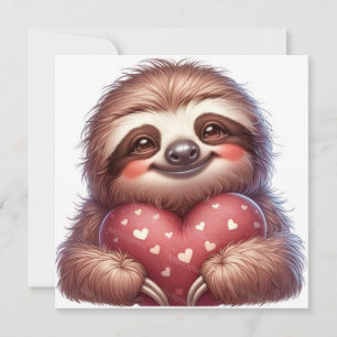 Cartes Pour Fêtes Annuelles Joyeuse Saint-Valentin Paresseux