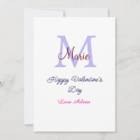 Joyeuse Saint-Valentin pastel violet monogramme ro